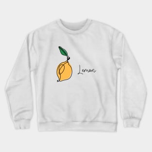 Lemon with leaf continuous one line drawing Crewneck Sweatshirt